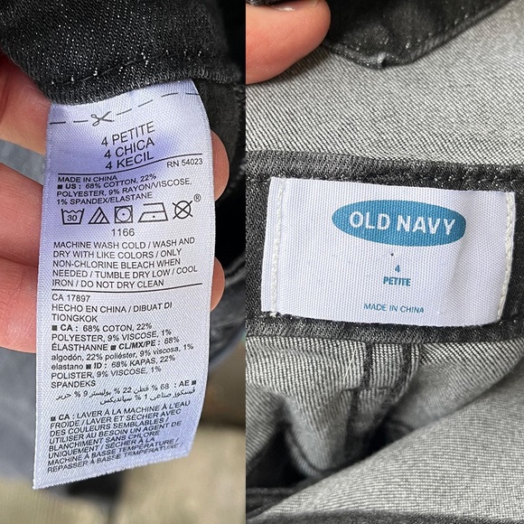 Old Navy Skinny Overalls In Washed Black Sz 4 Petite - Picture 2 of 16